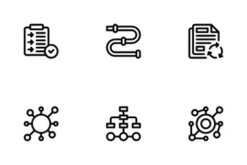 Diagramas de flujo de trabajo Paquete de Iconos