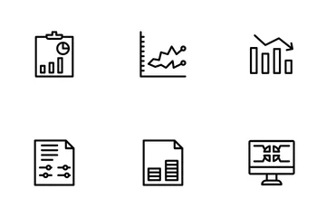 Diagrammi e rapporti finanziari Icon Pack