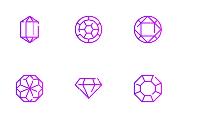 Diamanten und Edelsteine Icon Pack