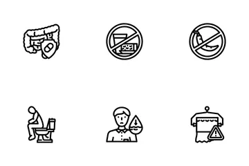 Diarrhoea Causes Symptom Treatment Icon Pack