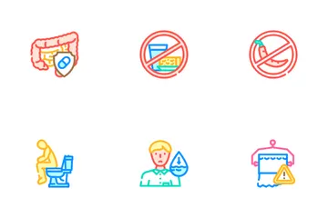 Diarrhoea Causes Symptom Treatment Icon Pack