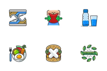 Dieta e condicionamento físico Icon Pack