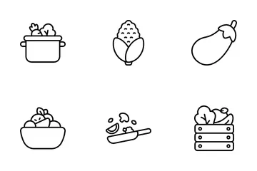 Dieta vegetariana Paquete de Iconos