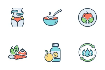 Dieta y nutrición Paquete de Iconos