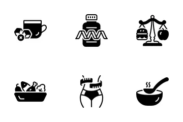 Dieta y nutrición Paquete de Iconos