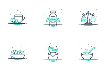 Dieta y nutrición Paquete de Iconos