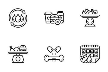 Dieta y nutrición Paquete de Iconos