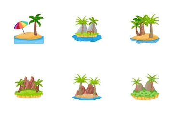 Diferentes escenas de islas Paquete de Iconos