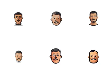 Different Man Face Design Icon Pack