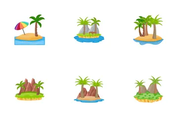 Different Scenes Of Islands Icon Pack