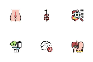 Digestion Disease And Treatment Icon Pack