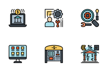Digital Banking And Finance Icon Pack