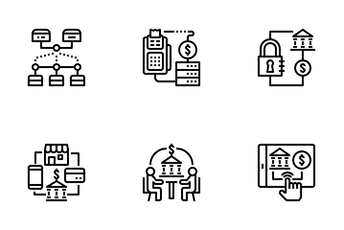 Digital Banking And Finance Icon Pack
