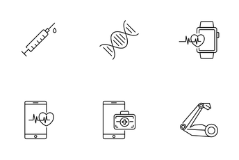 Digital Healthcare Technology And Medicine Icon Pack