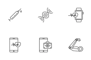 Digital Healthcare Technology And Medicine Icon Pack