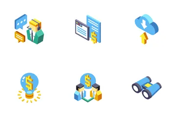 Digital Marketing Isometric - Kick Starter Icon Pack