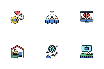 Digital Nomad Worker Icon Pack