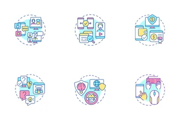 Digitale Kompetenz und Fähigkeiten Symbolpack