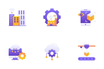 Digitalización e industria Icon Pack