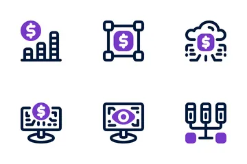 Dinero digital Paquete de Iconos
