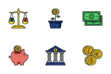 Dinero y finanzas Paquete de Iconos