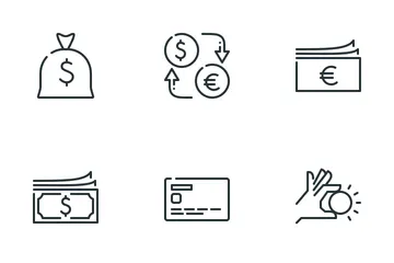 Dinero y moneda Paquete de Iconos