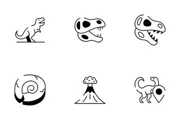 Dinosair And Skeleton Icon Pack