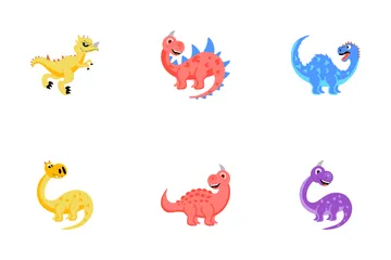 Dinosaur Cartoon Stickers Icon Pack