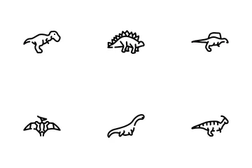 공룡 야생 동물 아이콘 팩