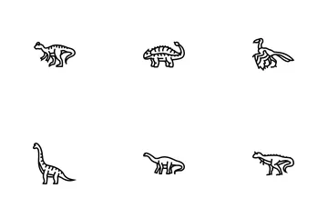 Dinosaurio Dino Animales Lindo Paquete de Iconos