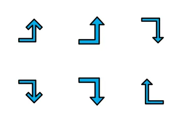 Direção e setas Vol 1 - cor linear Pacote de Ícones