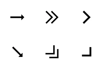 Dirección y flechas Vol 1 - Glifo Paquete de Iconos