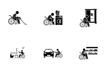 Disabled Normal Life Icon Pack