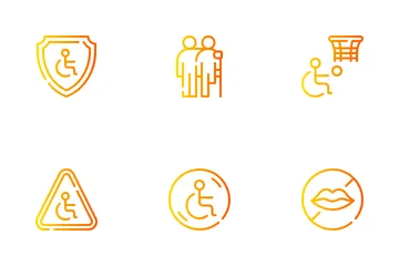 Disabled People Assistance Icon Pack