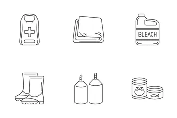 Disaster Supply Kit Icon Pack