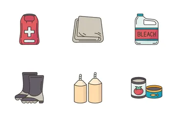 Disaster Supply Kit Icon Pack