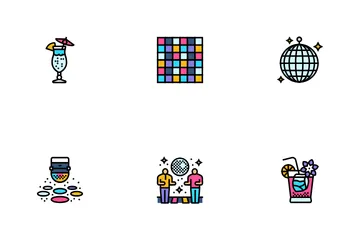 Disco Party Music Night Dance Icon Pack