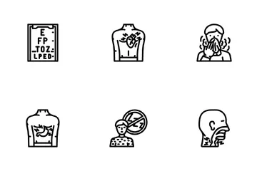 Disease Symptom Fever Cough Icon Pack
