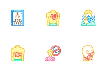 Disease Symptom Fever Cough Icon Pack