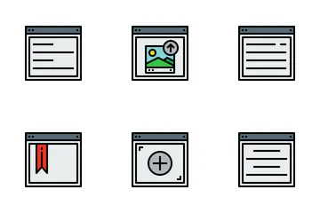 Diseño de diseño de navegador y sitio web Paquete de Iconos