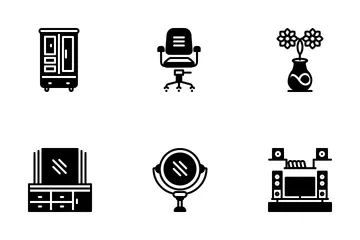 Diseño de interiores 2 sólido Paquete de Iconos