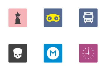 Diseño plano para aplicaciones móviles Paquete de Iconos