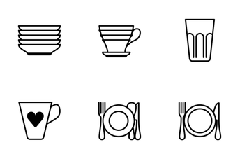 Dishes (glyph) Icon Pack