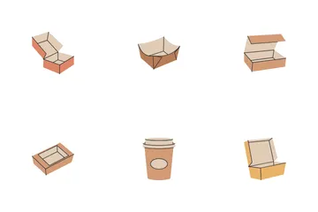 Disposable Paper Packages Icon Pack
