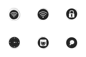 Dispositivos domésticos inteligentes e tecnologia IoT Pacote de Ícones