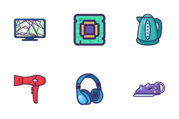 Dispositivos de desechos electrónicos Paquete de Iconos