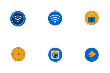 Dispositivos domésticos inteligentes e tecnologia IoT Pacote de Ícones