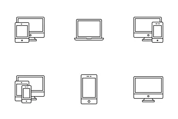 Dispositivos y Web Responsiva Paquete de Iconos