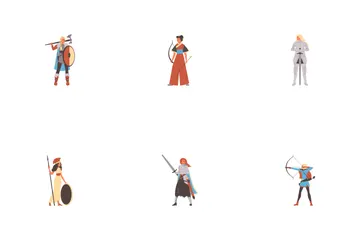 Diverse Cultural Warrior Women Icon Pack