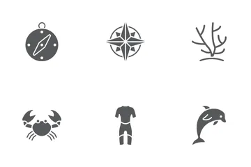 Diving Glyph Icons Icon Pack